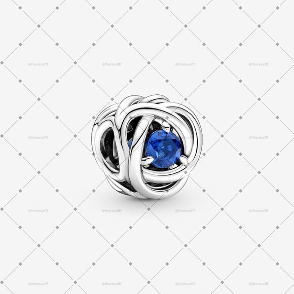 Pandora September Blue Eternity Circle Charm - Picture 1 of 5
